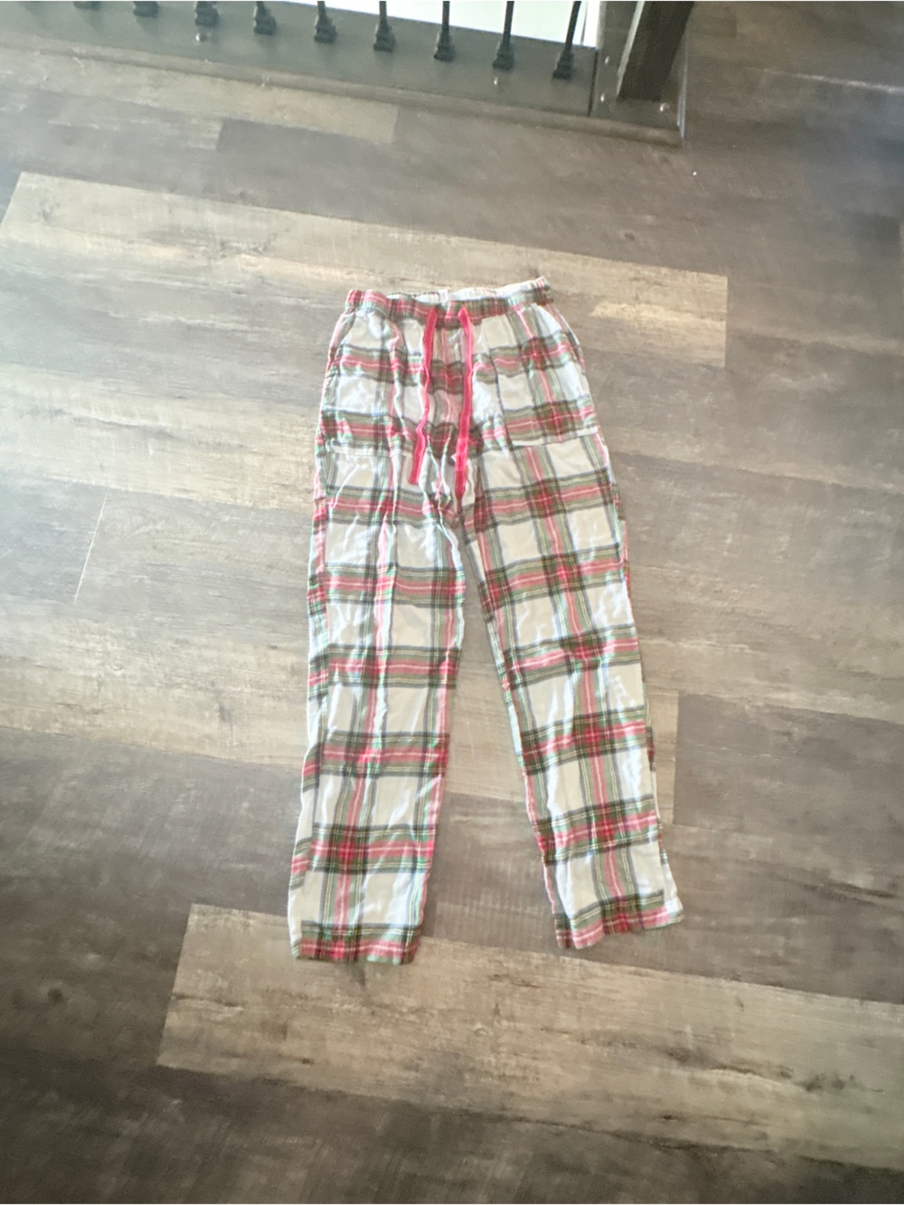 Kids Plaid Pajama Bottoms in Red and White